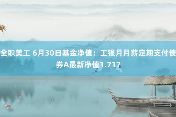 全职美工 6月30日基金净值：工银月月薪定期支付债券A最新净值1.717