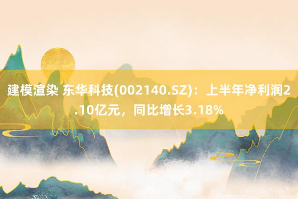 建模渲染 东华科技(002140.SZ)：上半年净利润2.10亿元，同比增长3.18%